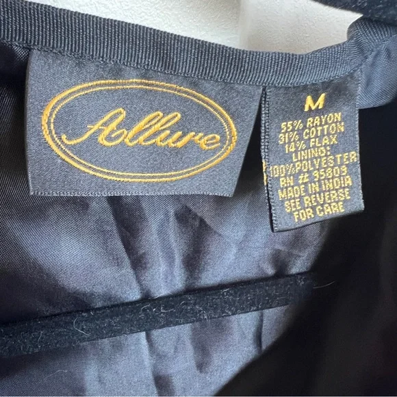 Vintage Allure Art to Wear Geometric Embroidered Ribbon Jacket 80s 90s Medium - Picture 3 of 4